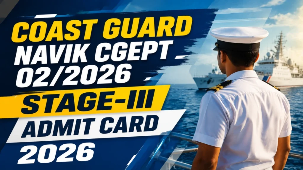 Coast Guard Navik CGEPT 02/2026 Stage-III Admit Card