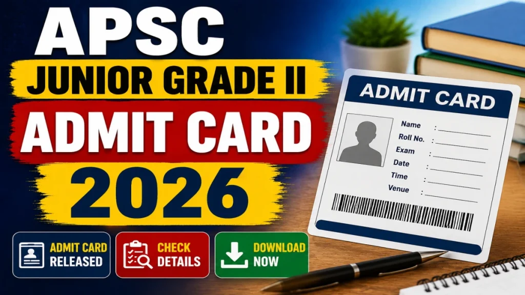 APSC Junior Grade II Admit Card 2026 - Download Link Here