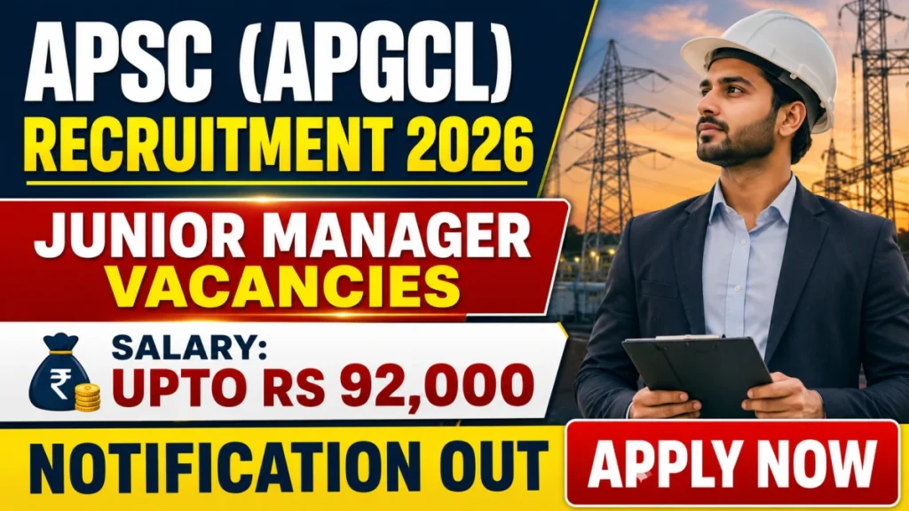 APSC Junior Manager (APGCL) Recruitment 2026: 31 Posts, Apply Online get freejobaelrt » Sarkari Officer APSC Junior Manager (APGCL) Recruitment 2026: 31 Posts, Apply Online get freejobaelrt