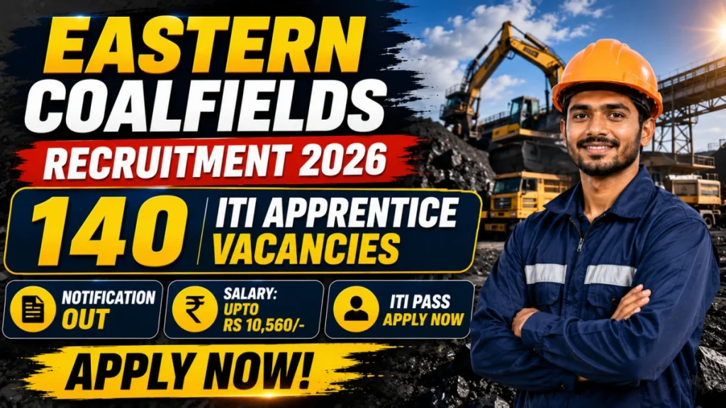 Eastern Coalfields ITI Apprentice Recruitment 2026 Notification Out - Apply Offline for 140 Posts » Sarkari Officer Eastern Coalfields ITI Apprentice Recruitment 2026 Notification Out - Apply Offline for 140 Posts