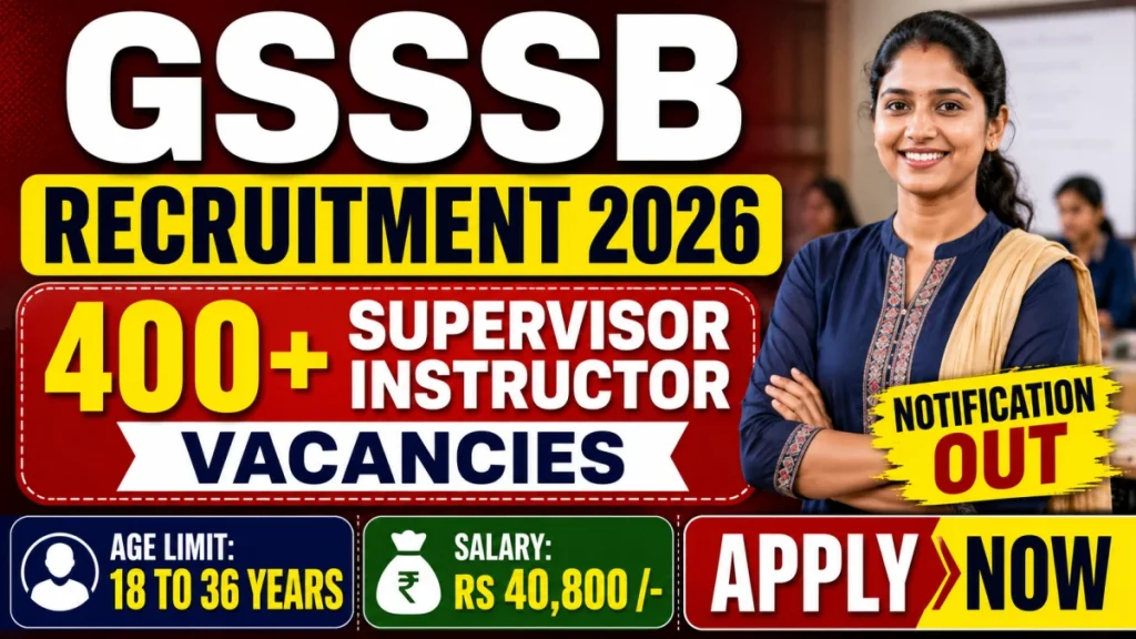 GSSSB Supervisor Instructor Recruitment 2026 Notification Out - Apply Online for 439 Posts » Sarkari Officer GSSSB Supervisor Instructor Recruitment 2026 Notification Out - Apply Online for 439 Posts