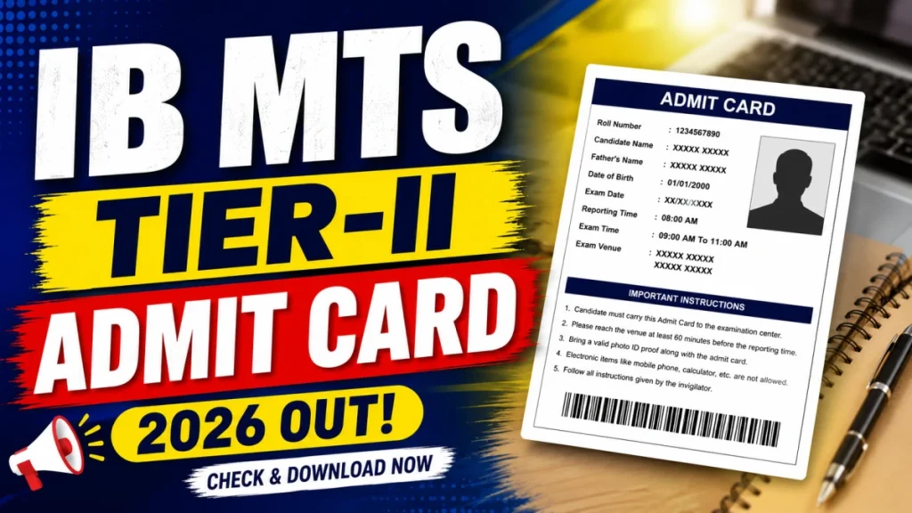 IB MTS Tier-II Admit Card 2026 Out - Download Hall Ticket for 12 July Exam » Sarkari Officer IB MTS Tier-II Admit Card 2026 Out - Download Hall Ticket for 12 July Exam
