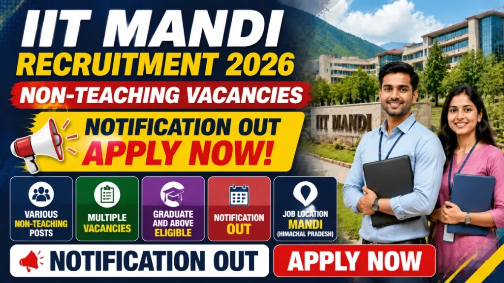 IIT Mandi Non-Teaching Recruitment 2026: Apply Online for 11 Posts, Check Eligibility, Fee, Age Limit