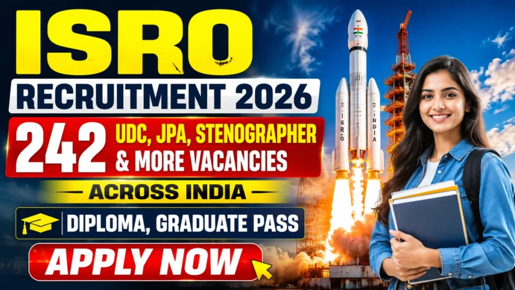 ISRO Recruitment 2026: 242 Assistant, UDC, JPA & Stenographer Posts – Apply Online » Sarkari Officer ISRO Recruitment 2026: 242 Assistant, UDC, JPA & Stenographer Posts – Apply Online