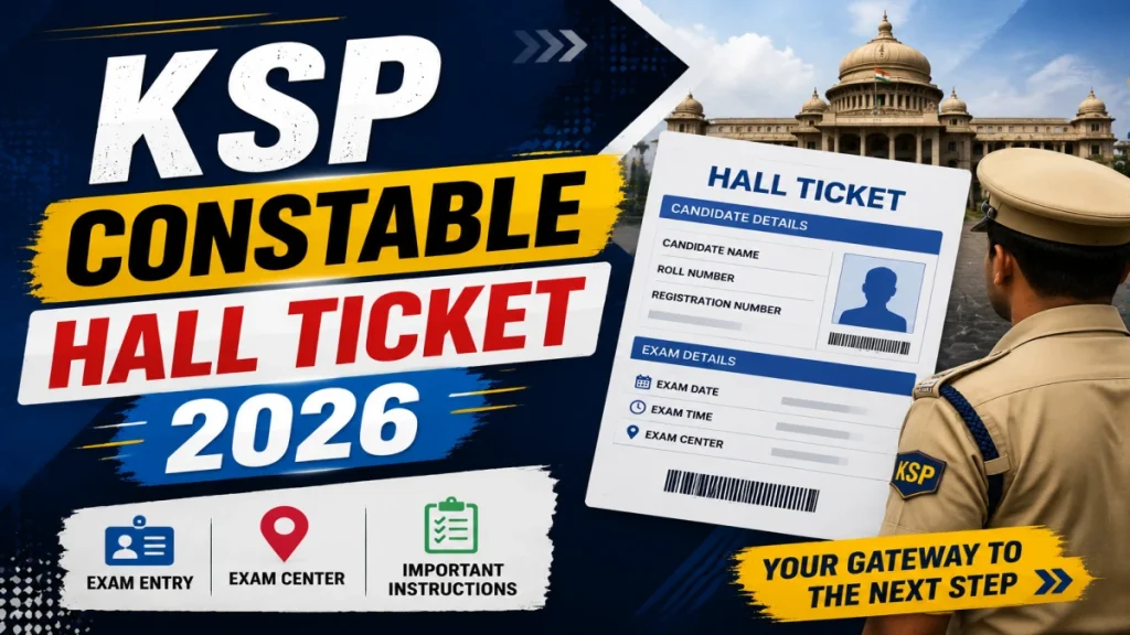KSP Constable Hall Ticket 2026 - Kannada Language Test Admit Card Download Link » Sarkari Officer KSP Constable Hall Ticket 2026 - Kannada Language Test Admit Card Download Link