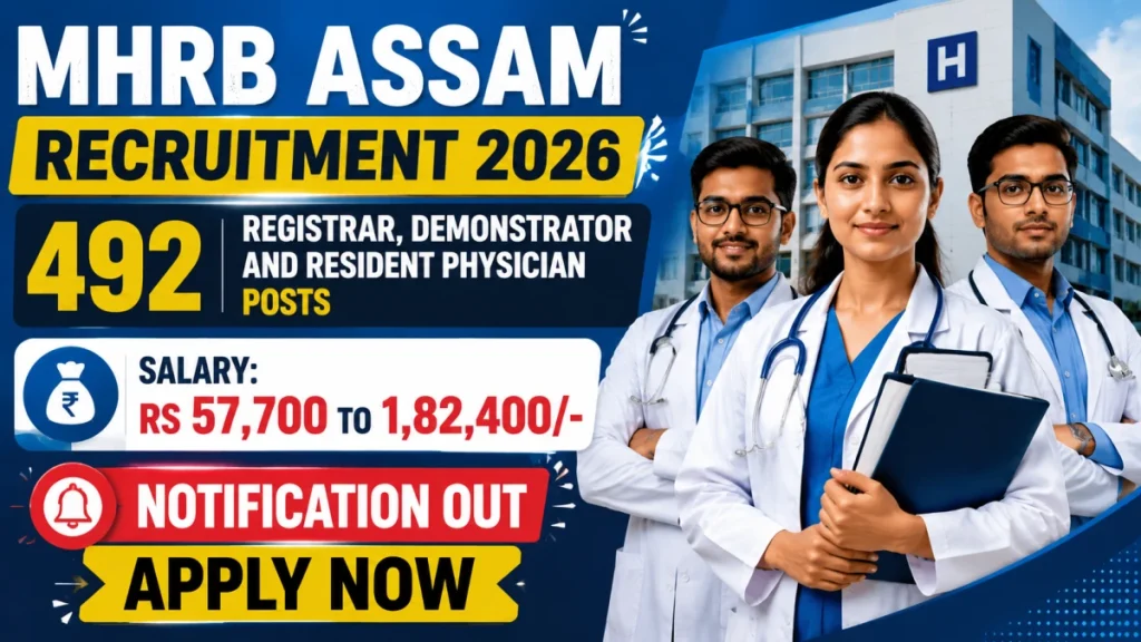 MHRB Assam Recruitment 2026: 492 Registrar, Demonstrator and Resident Physician Posts, Apply Online » Sarkari Officer MHRB Assam Recruitment 2026: 492 Registrar, Demonstrator and Resident Physician Posts, Apply Online