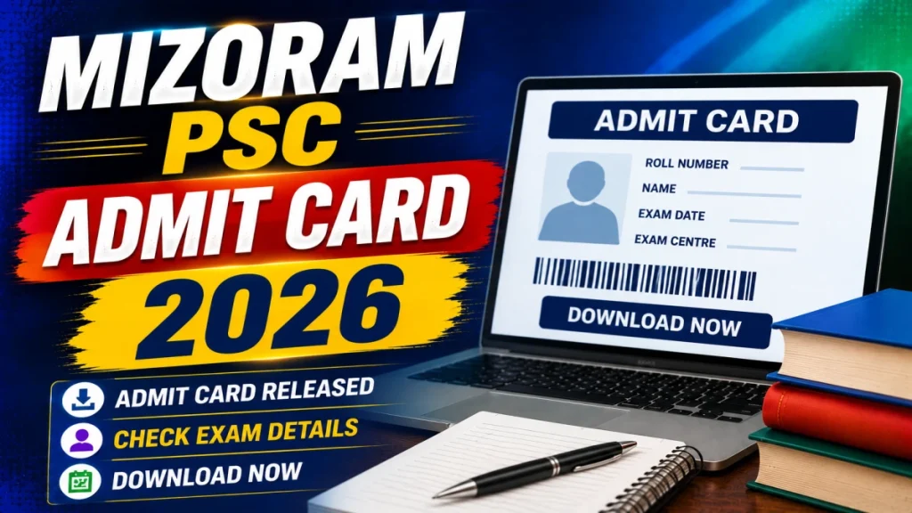 Mizoram PSC Admit Card 2026: Download Link for LCE, LDE & Direct Recruitment Exams