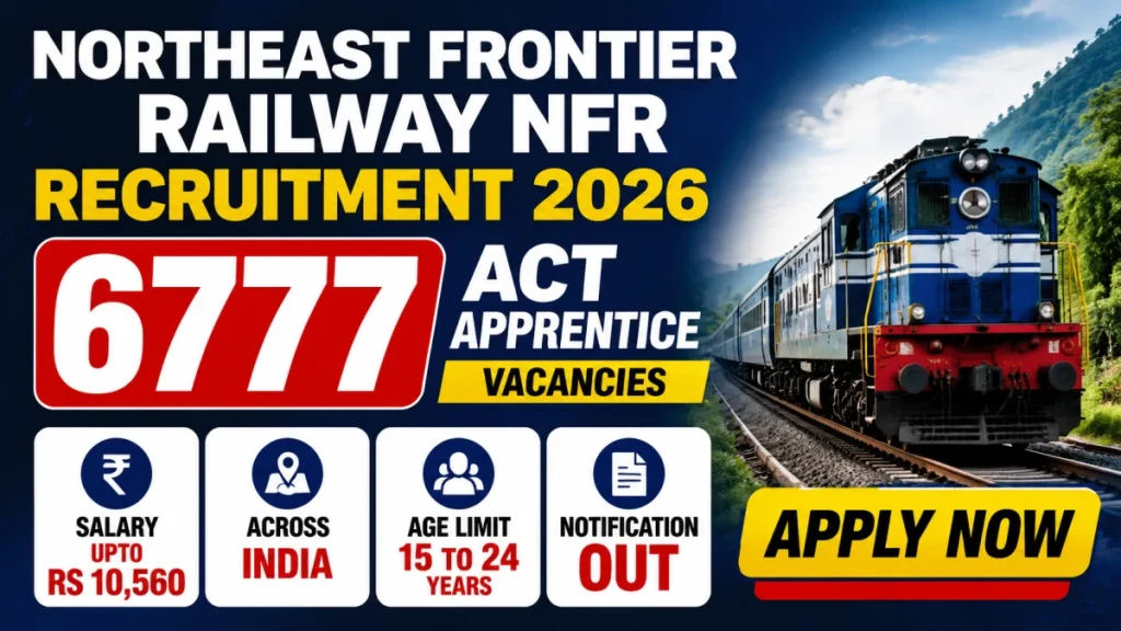 Northeast Frontier Railway NFR Act Apprentice Recruitment 2026: Apply Online for 6777 Posts » Sarkari Officer Northeast Frontier Railway NFR Act Apprentice Recruitment 2026: Apply Online for 6777 Posts
