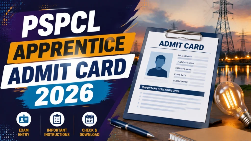 PSPCL Apprentice Admit Card 2026 - Check Punjabi Language Test E-Admit Card Download Link » Sarkari Officer PSPCL Apprentice Admit Card 2026 - Check Punjabi Language Test E-Admit Card Download Link