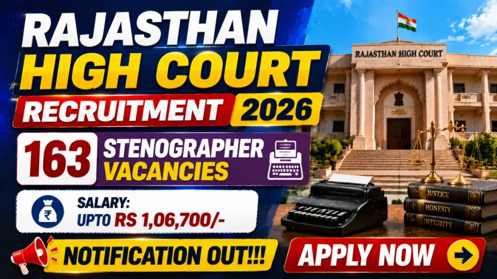 Rajasthan High Court Stenographer Recruitment 2026: 163 Posts, Apply Online for Grade-III and Grade-II » Sarkari Officer Rajasthan High Court Stenographer Recruitment 2026: 163 Posts, Apply Online for Grade-III and Grade-II
