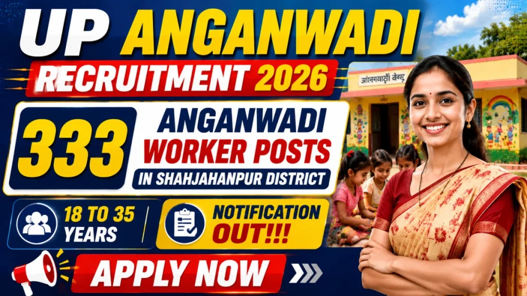 Shahjahanpur Anganwadi Karyakartri Recruitment 2026 - 333 Vacancies, Apply Online