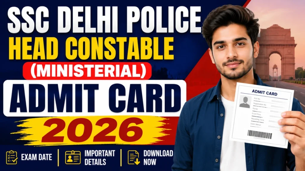 SSC Delhi Police Head Constable (Ministerial) Admit Card 2026 (PE&MT/DV) - Download Call Letter, Check Exam Date » Sarkari Officer SSC Delhi Police Head Constable (Ministerial) Admit Card 2026 (PE&MT/DV) - Download Call Letter, Check Exam Date