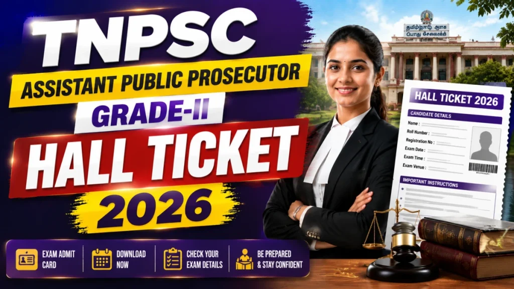 TNPSC Assistant Public Prosecutor Grade-II Hall Ticket 2026 - Main Exam Admit Card Download Link » Sarkari Officer TNPSC Assistant Public Prosecutor Grade-II Hall Ticket 2026 - Main Exam Admit Card Download Link