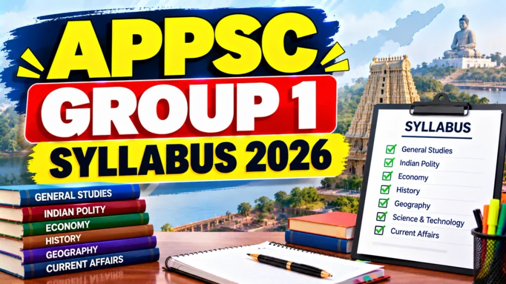 APPSC Group 1 Syllabus 2026 - Check Prelims and Mains Exam Pattern, Subject-Wise Topics and PDF APPSC Group 1 Syllabus 2026 - Check Prelims and Mains Exam Pattern, Subject-Wise Topics and PDF