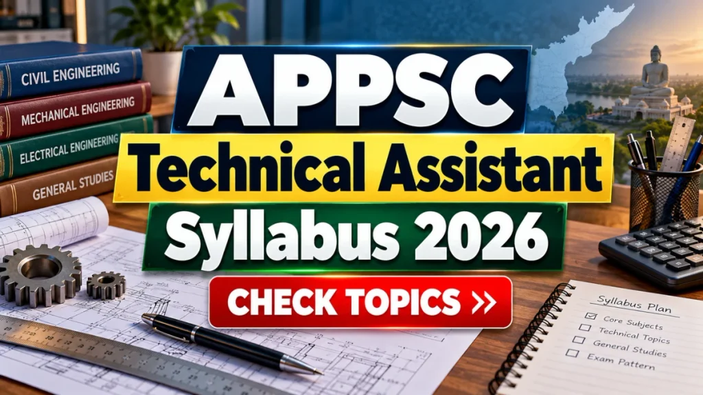 APPSC Technical Assistant Syllabus 2026 - Check Exam Pattern PDF APPSC Technical Assistant Syllabus 2026 - Check Exam Pattern PDF