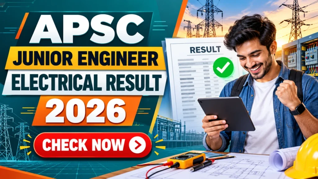 APSC Junior Engineer Result 2026 Out - Check Electrical Result PDF APSC Junior Engineer Result