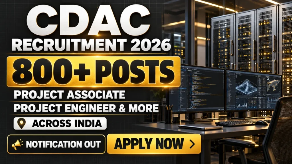 C-DAC Recruitment 2026 – 844 Contractual Vacancies Across 11 Centres | JIT October 2026 Cycle (Advt. No. CORP/JIT/03/2026) C-DAC Recruitment 2026 – 844 Online 2026 – 844 Contractual Vacancies Across 11 Centres | JIT October 2026 Cycle (Advt. No. CORP/JIT/03/2026)