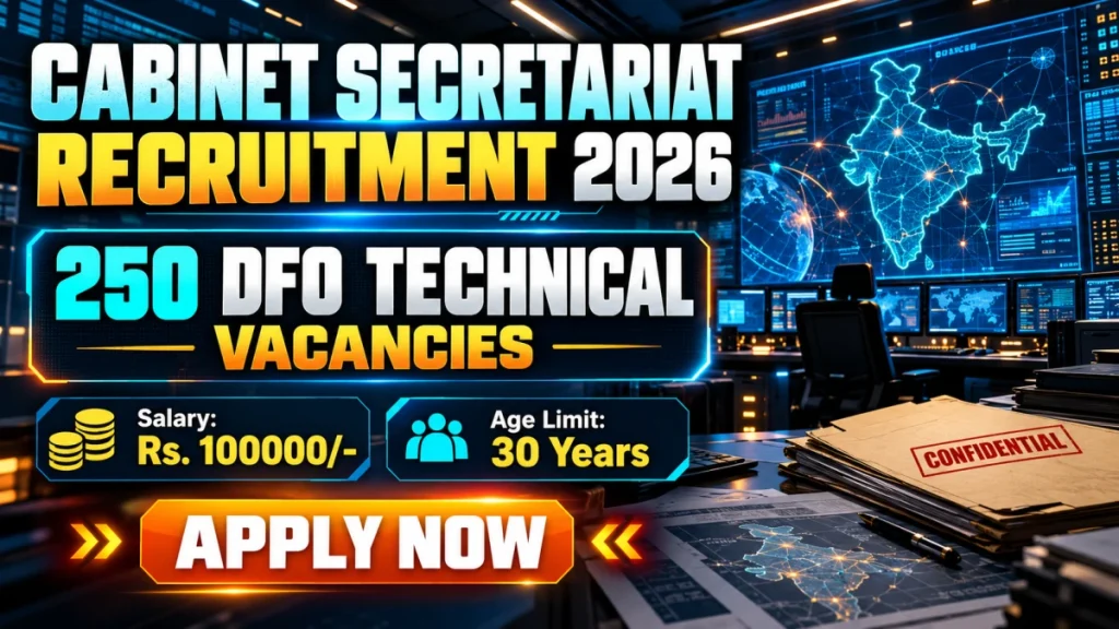 Cabinet Secretariat DFO Technical Recruitment 2026 Notification Out – Apply Offline for 250 Posts Cabinet Secretariat DFO Technical Recruitment 2026 Notification Out – Apply Offline for 250 Posts