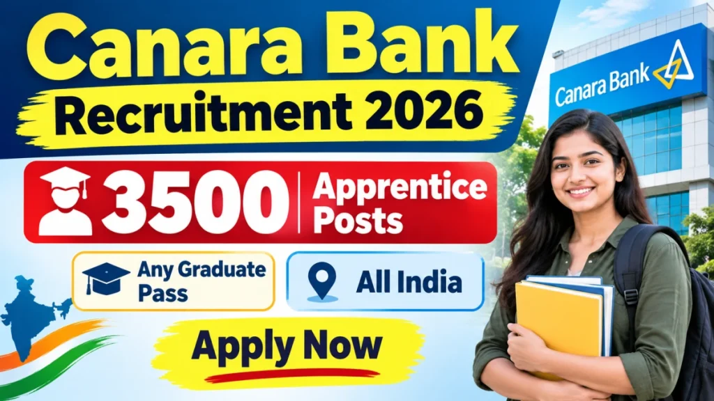 Canara Bank Apprentice Recruitment 2026 Notification Out - Apply Online for 3500 Graduate Apprentice Posts Canara Bank Apprentice Recruitment 2026 Notification Out - Apply Online for 3500 Graduate Apprentice Posts