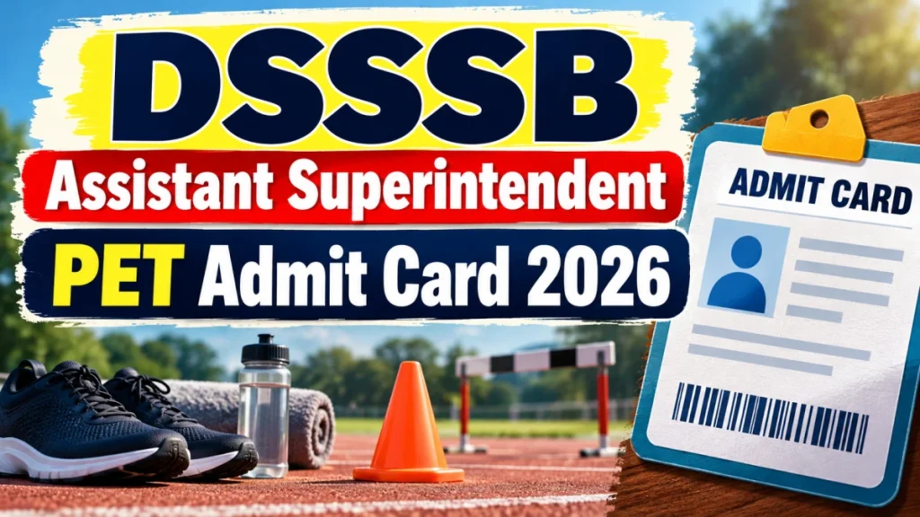 DSSSB Assistant Superintendent PET Admit Card 2026 Out - Download Link DSSSB PET Admit Card Out - Download Link Assistant Superintendent PET Admit Card 2026 Out - Download Link