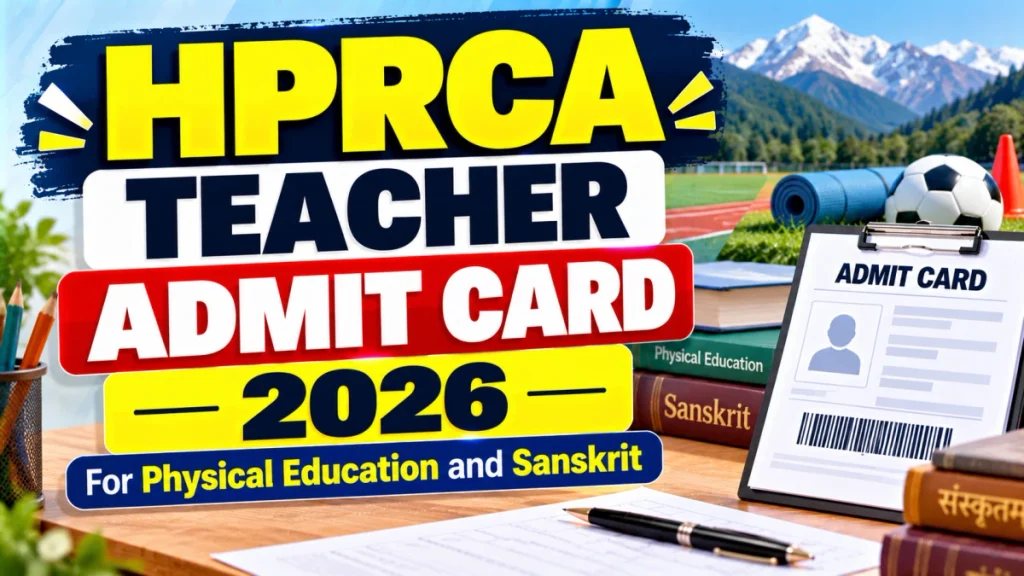 HPRCA Teacher Admit Card 2026 Out - Download For Physical Education and Sanskrit Posts HPRCA Teacher Admit Card