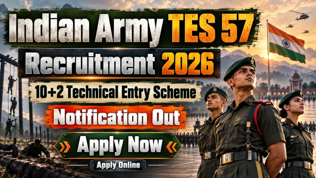 Indian Army TES 57 Notification 2026 Out for July 2027 Course - Apply Online for 90 Posts Indian Army TES 57 Notification 2026