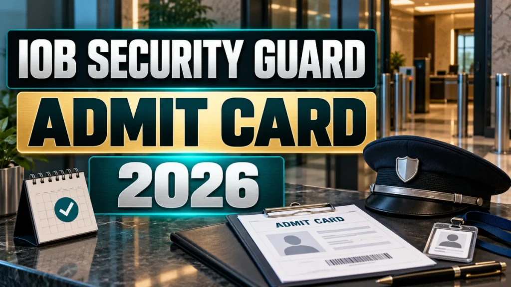 IOB Security Guard Admit Card 2026 Out - Download Call Letter at iob.bank.in IOB Security Guard Admit Card 2026 Out - Download Call Letter at iob.bank.in