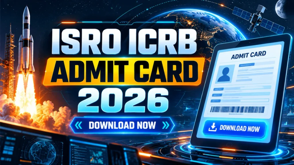 ISRO ICRB Admit Card 2026 Out Today - Download Scientist/Engineer Hall Ticket at isro.gov.in ISRO ICRB Admit Card 2026 Out Today - Download Scientist/Engineer Hall Ticket at isro.gov.in