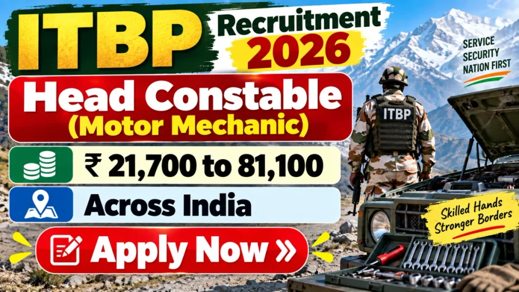 ITBP to recruit 21 Head Constable Posts ITBP Head Constable Recruitment 21