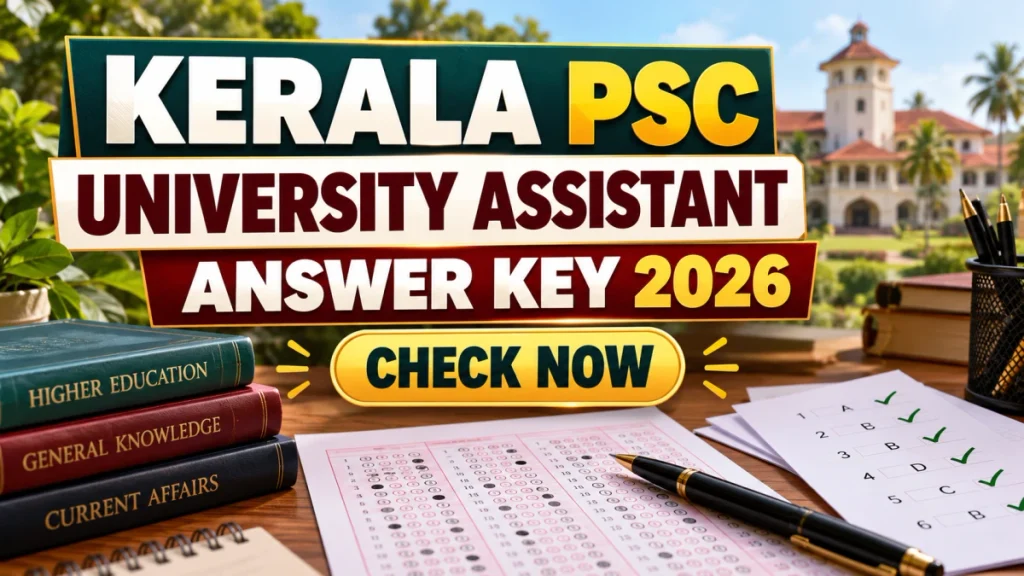 Kerala PSC University Assistant Answer Key 2026 Out - Download Provisional Answer Key PDF Kerala PSC University Assistant Answer Key 2026 Out - Download Provisional Answer Key PDF