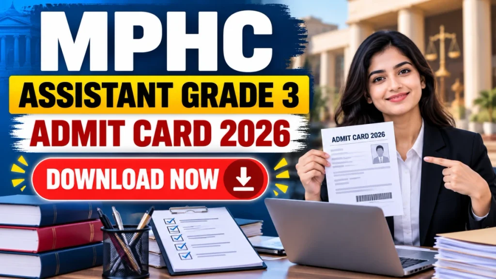 MPHC Assistant Grade 3 Admit Card 2026 - Check Expected Date & Exam Schedule MPHC Assistant Grade 3 Admit Card