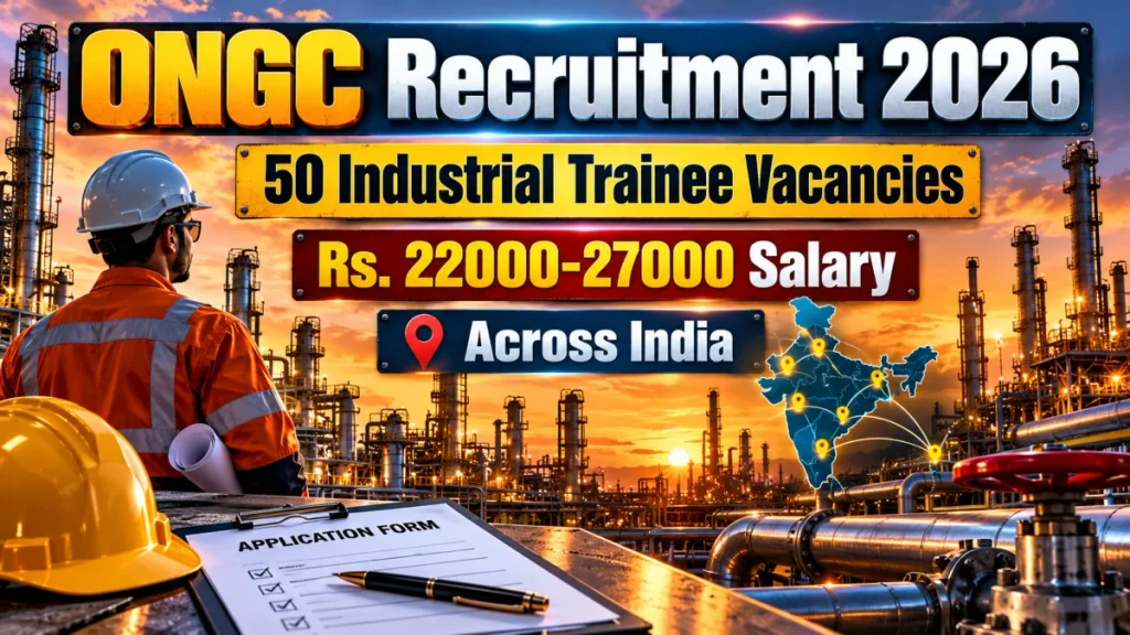 ONGC to recruit 50 Industrial Trainee Posts ONGC to recruit 50 Industrial Trainee