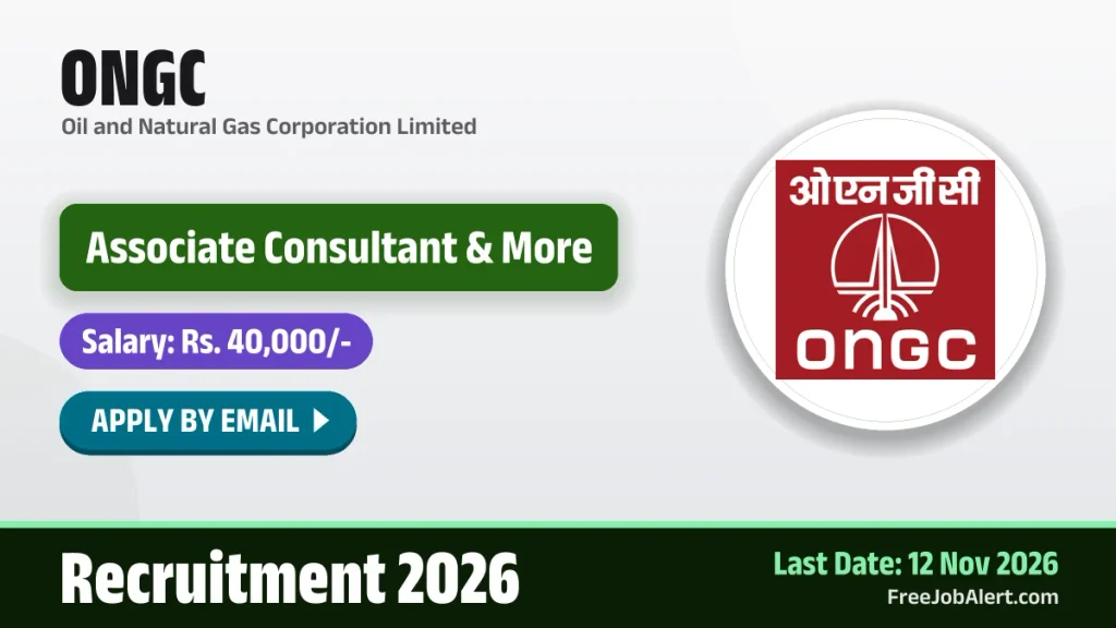 ONGC Assam Asset Recruitment 2026 – Apply Online for 20 Associate Consultant, Junior Consultant Posts ONGC Assam Asset Recruitment