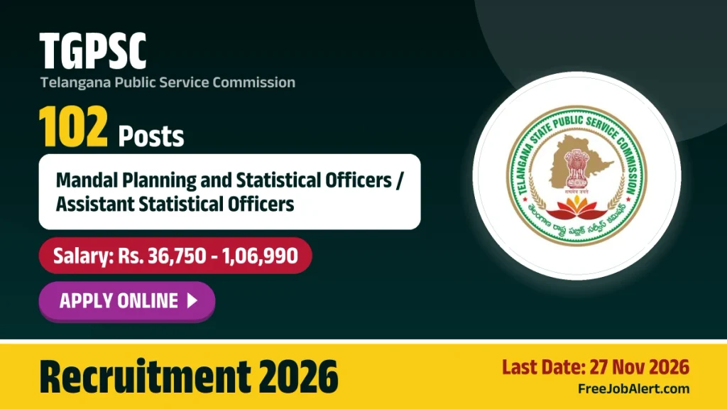 TGPSC MPSO/ ASO Recruitment 2026 Notification Out - Apply Online for 102 Posts TGPSC MPSO/ ASO Recruitment